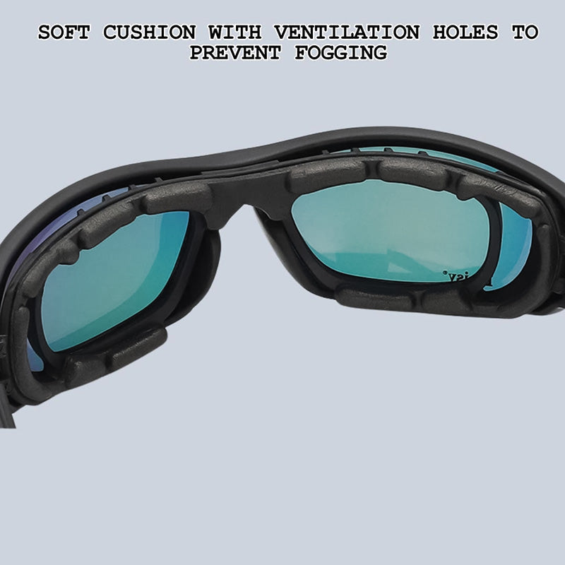 VeloLux Polarized Motorcycle Sunglasses, UV400 Mirror Lens, Wraparound Fit