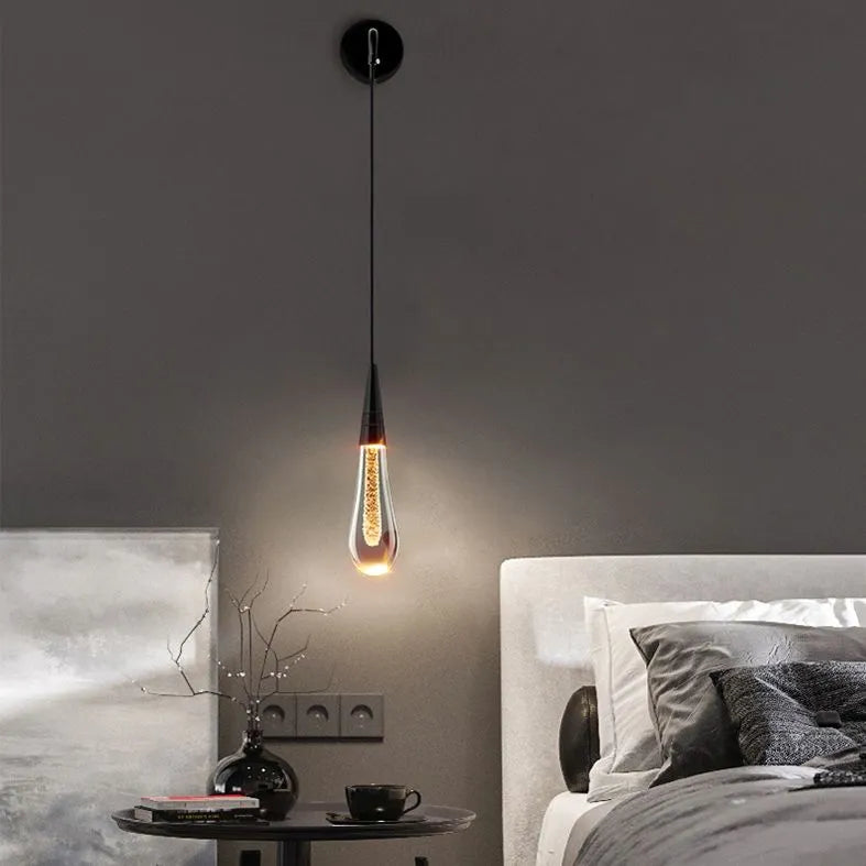 Kristy Modern Water Drop Wall Lamp, Black/Gold | Fioriscas
