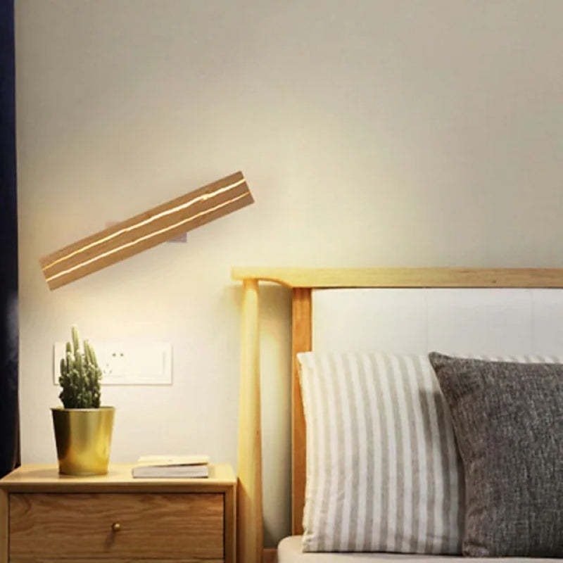Muto Rotatable Crackle Nature Wood Board LED Wall Lamp | Fioriscas