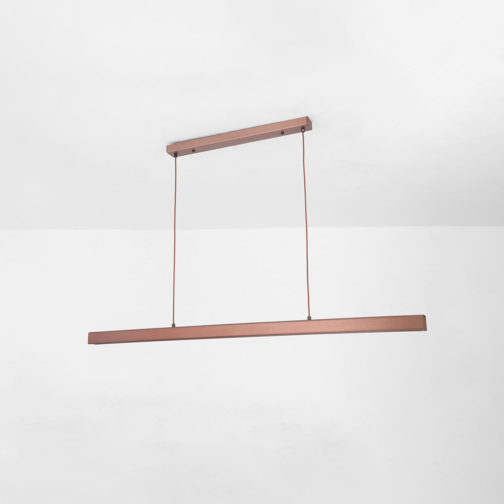 Lampa wisząca LED Nexis z liniową ramą, czarno-brązowe wykończenie