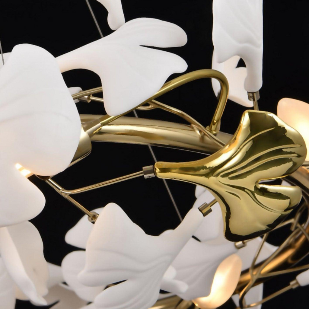 Olivia Modern Gold Staircase Chandelier, Metal & Ceramic | Fioriscas