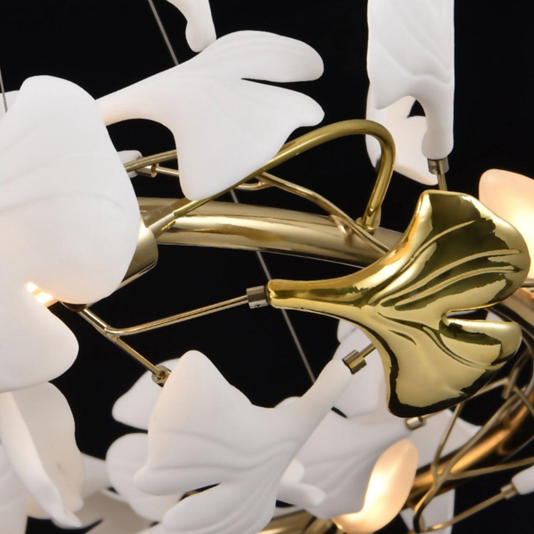 Olivia Modern Gold Staircase Chandelier, Metal & Ceramic | Fioriscas