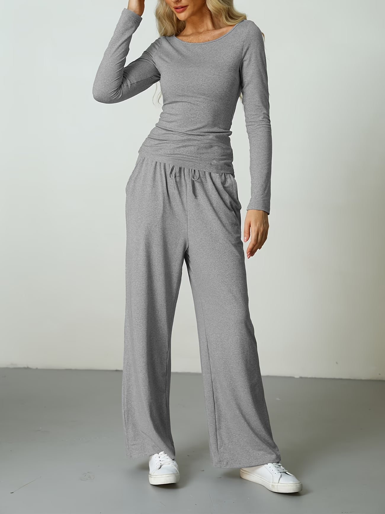 Duo Cocooning I Top Asymétrique et Pantalon Large Aérien