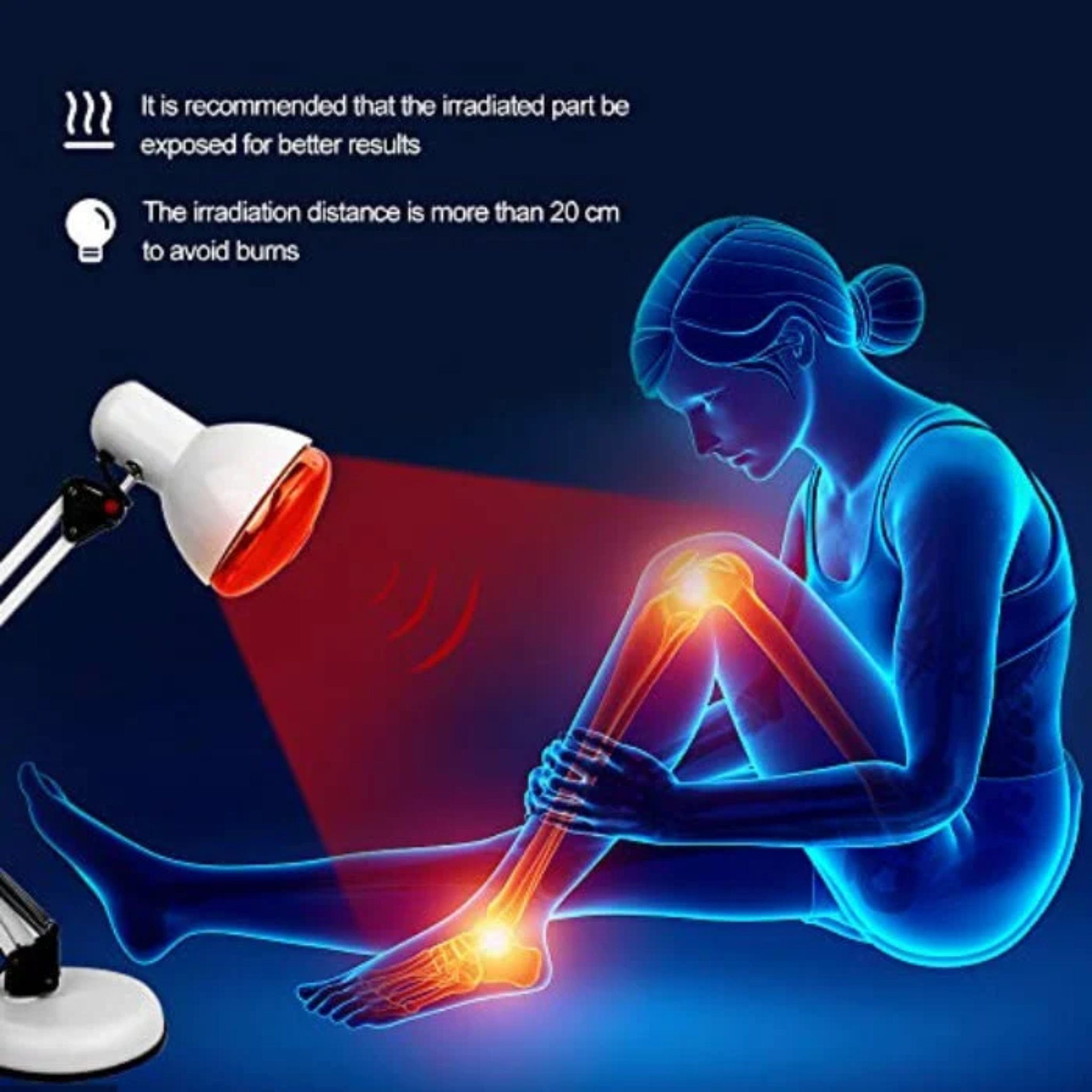 Regulowana lampa podczerwieni NovaGlow ze stojakiem do domu