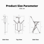 Foldable Walking Cane With Fold-Down Seat For Travel Or Standing Breaks