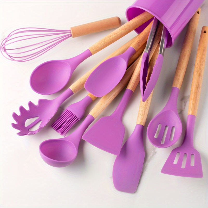 Set de 12 piese ustensile de bucătărie din silicon CulinaPro, rezistente la căldură