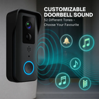 Cameră video pentru sonerie de ușă wirelessă NovaGuard 1080p, fără abonament