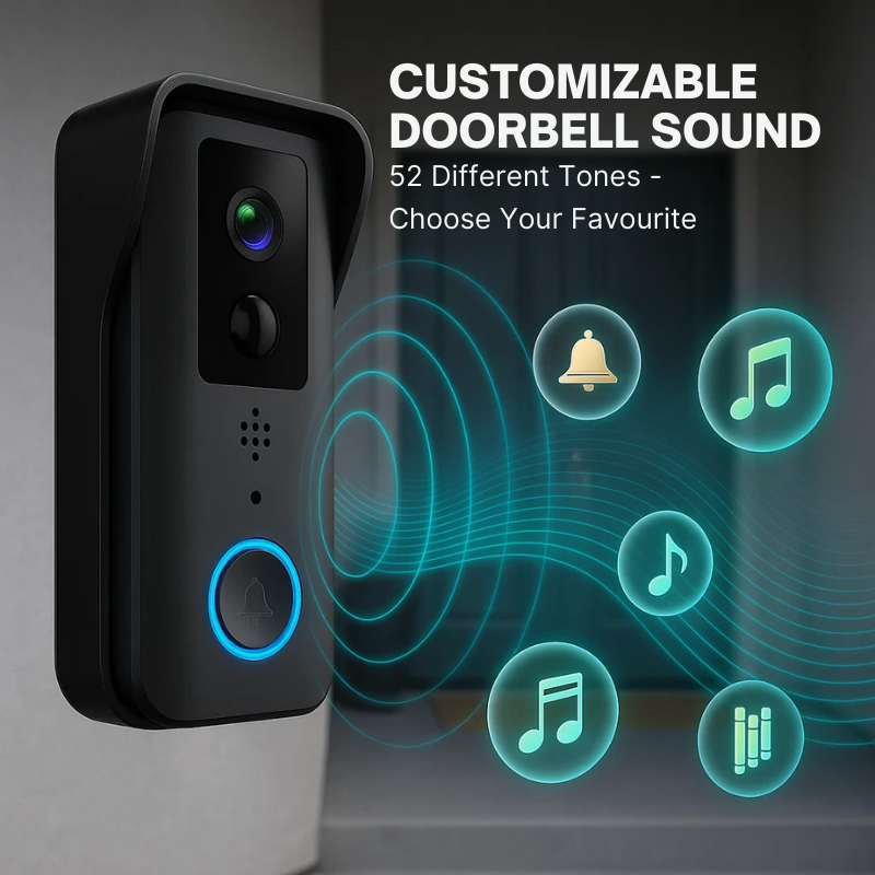 Cameră video pentru sonerie de ușă wirelessă NovaGuard 1080p, fără abonament