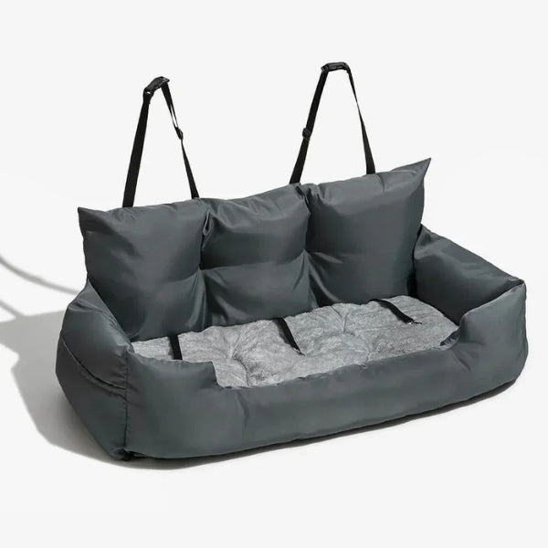 Cama-asiento de coche para perros con arnés de seguridad y bordes elevados, para perros medianos y grandes