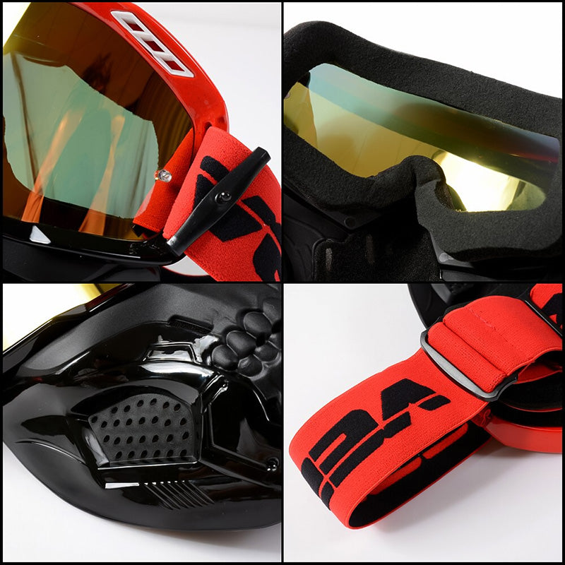 SpectraRider Motorcycle Goggles, Impact-Resistant PC Lens, Removable Mask