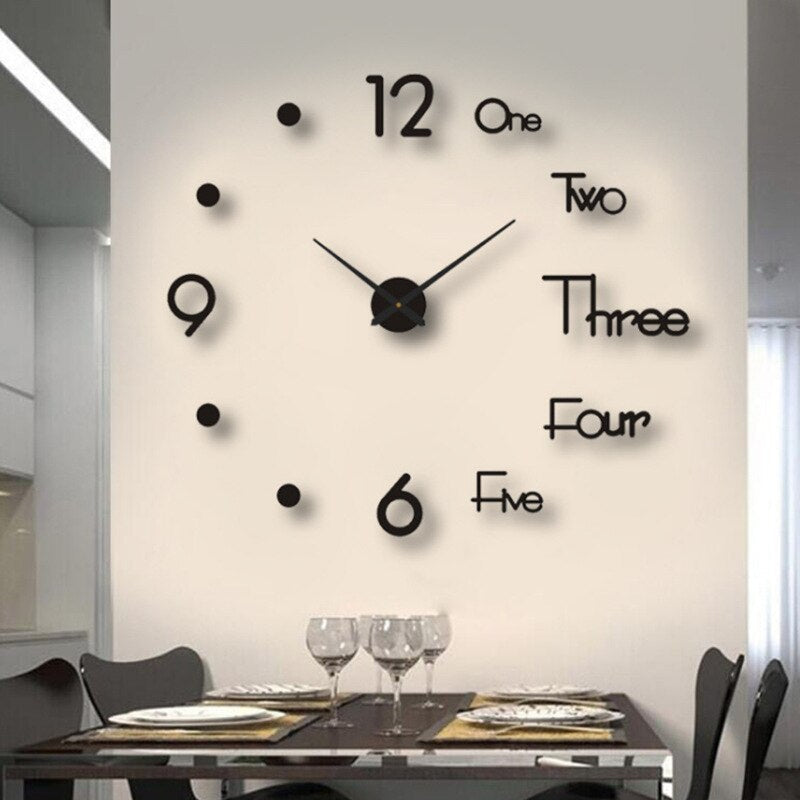 DIY 3D Wall Clock Kit, Numeral & Hand Layout, Two Size Ranges