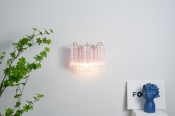Aurora Wall Light Tronchi Glass Tube Tiered Amber Modern | Fioriscas