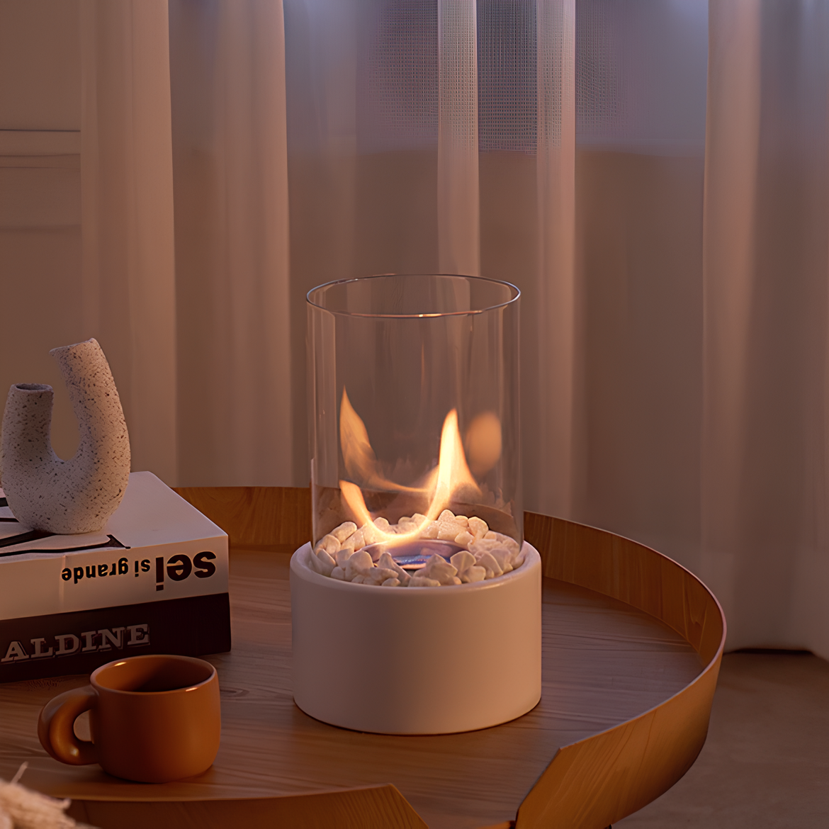 Classic Glass Oil Lamp With Open-Flame Design, Lumora