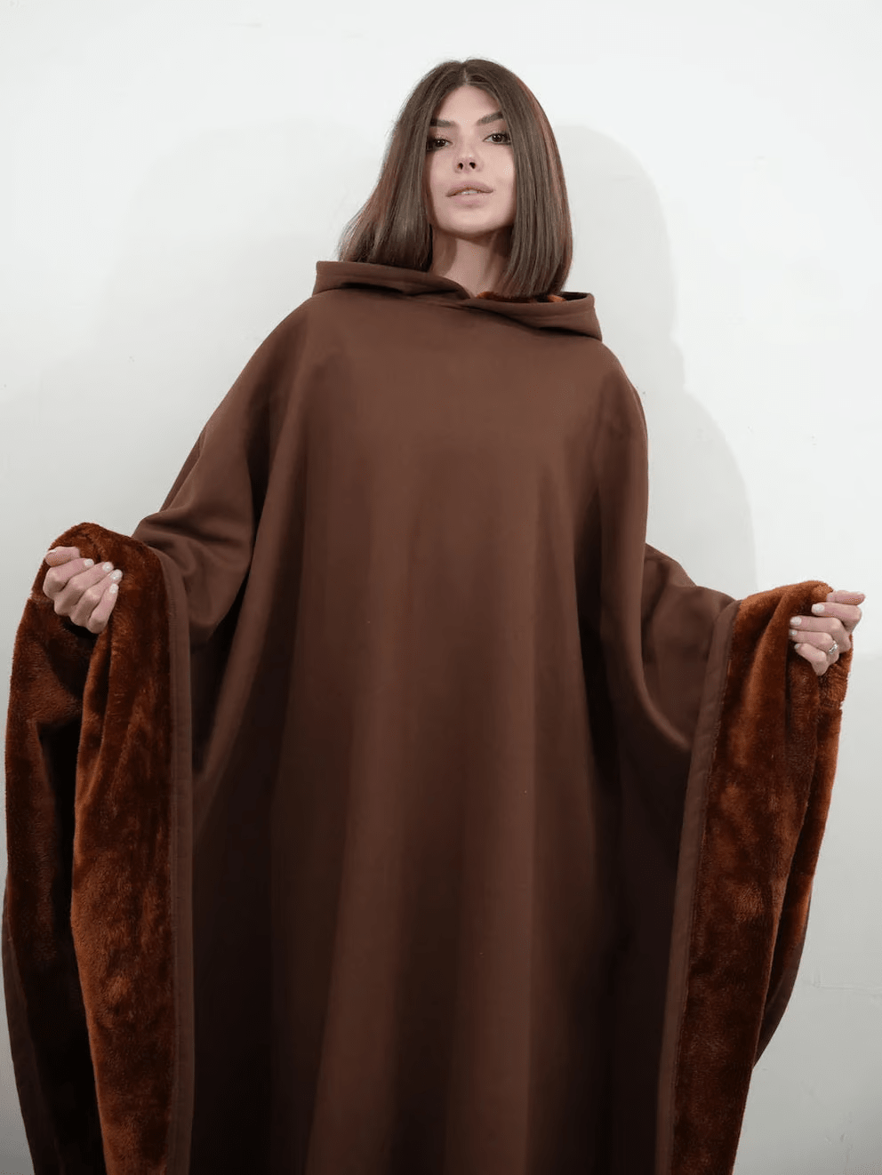 Oversized polár kapucnis pulóver, AstraWeave extra puha, kényelmes szabással