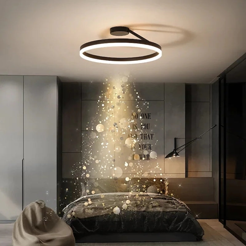 LumaAura Gold-Finish LED Ceiling Light, Black or White Trim, 2 Sizes