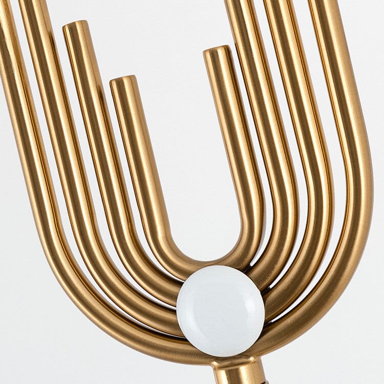 Lampa podłogowa Aurelia Gold w stylu Art Deco, abażur z tkaniny i pilot