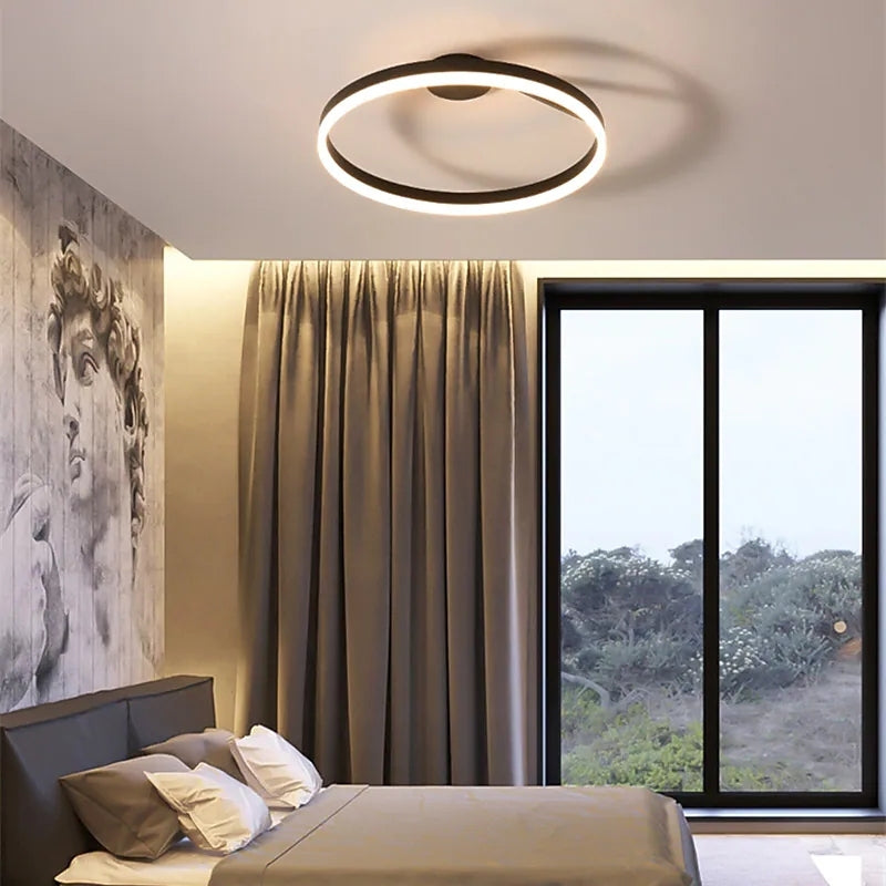LumaAura Gold-Finish LED Ceiling Light, Black or White Trim, 2 Sizes