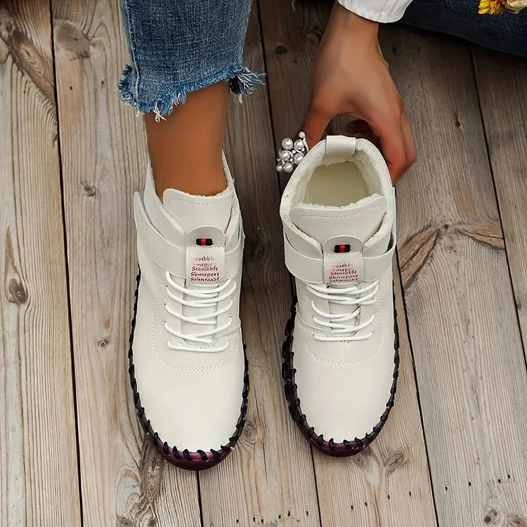 Elegante Jeans-Stiefeletten aus geprägtem Leder mit gepolstertem Komfort