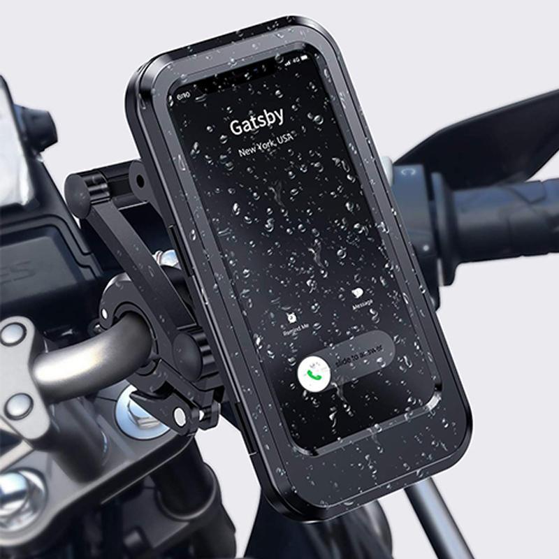 NovaTrail-cykeltelefonholder med vandtæt etui og 15 W trådløs powerbank