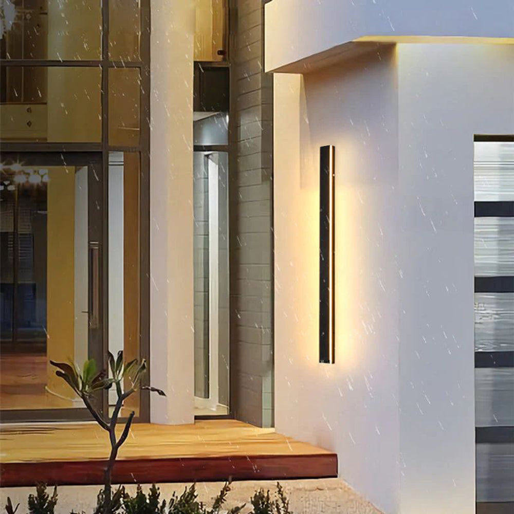 Elegante aplique de parede preto, luz LED Nyx para paredes exteriores