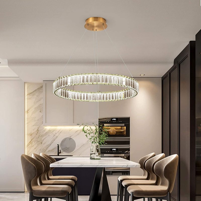 Kristy Elegant Round Crystal Chandelier, Clear | Fioriscas