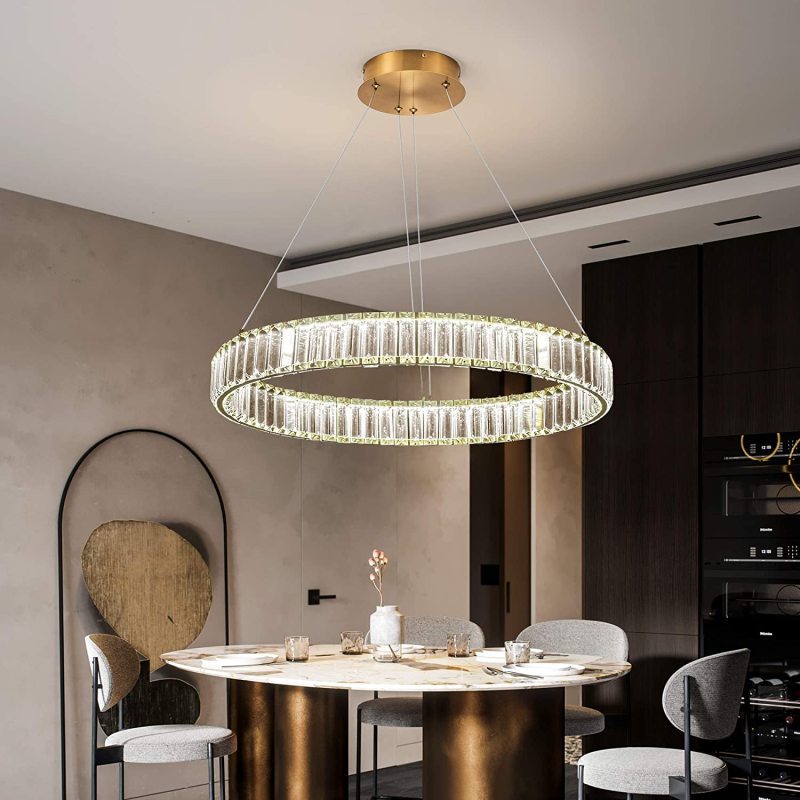 Kristy Elegant Round Crystal Chandelier, Clear | Fioriscas