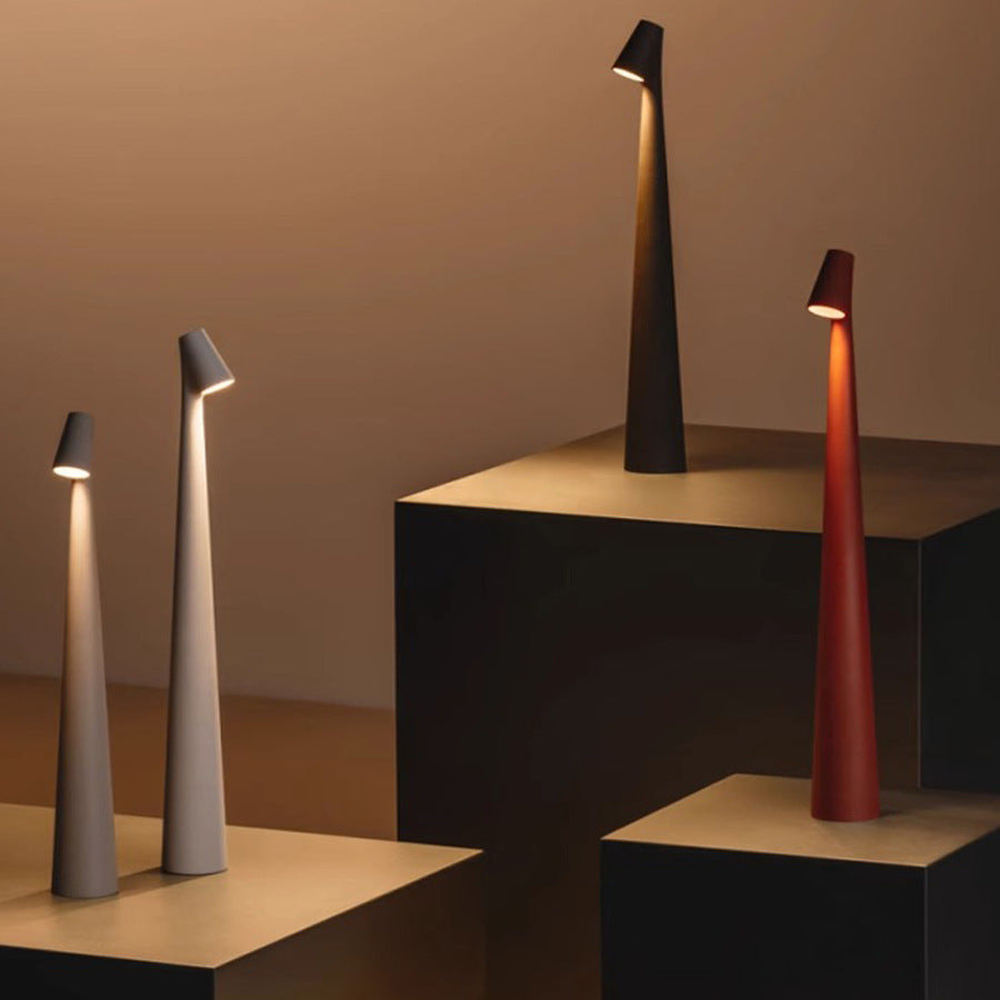 Candeeiro de mesa LED sem fios, design nórdico em alumínio com regulação tátil da intensidade da luz
