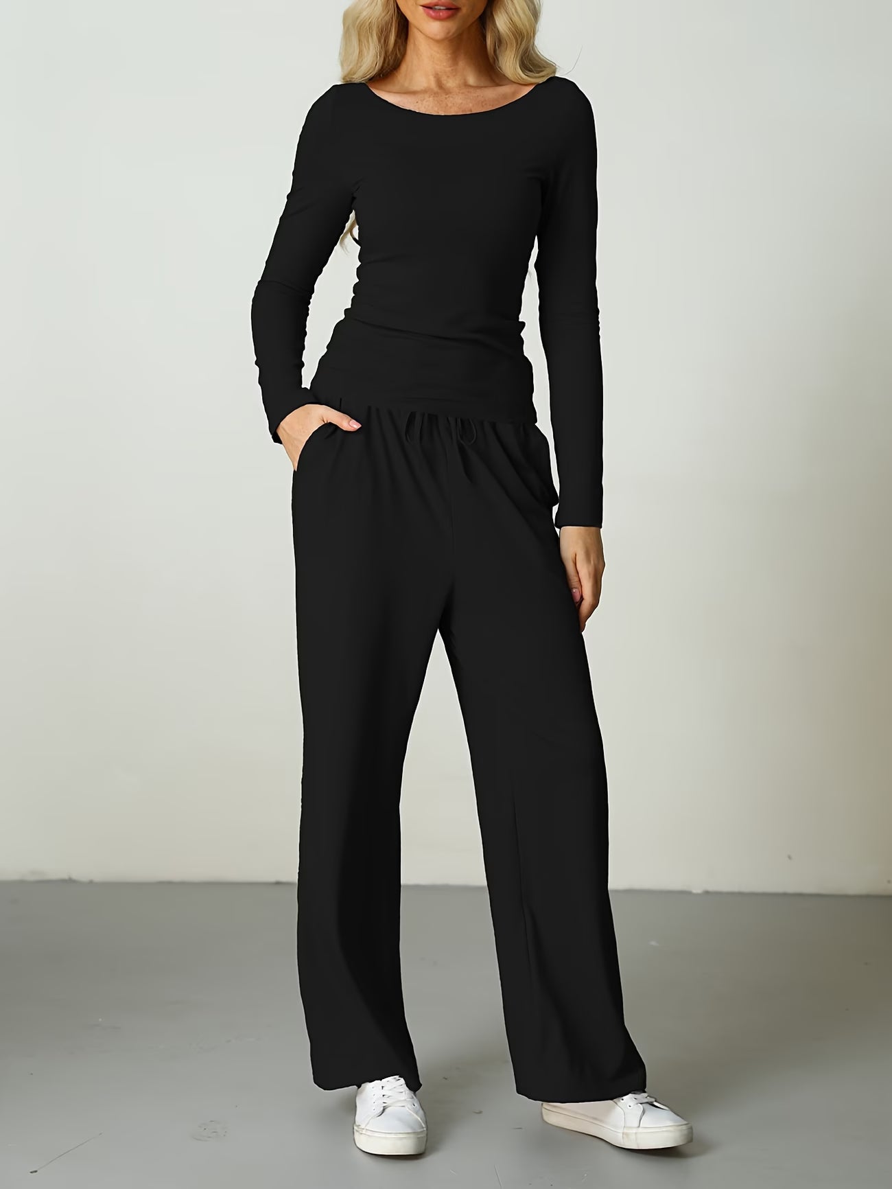 Duo Cocooning I Top Asymétrique et Pantalon Large Aérien