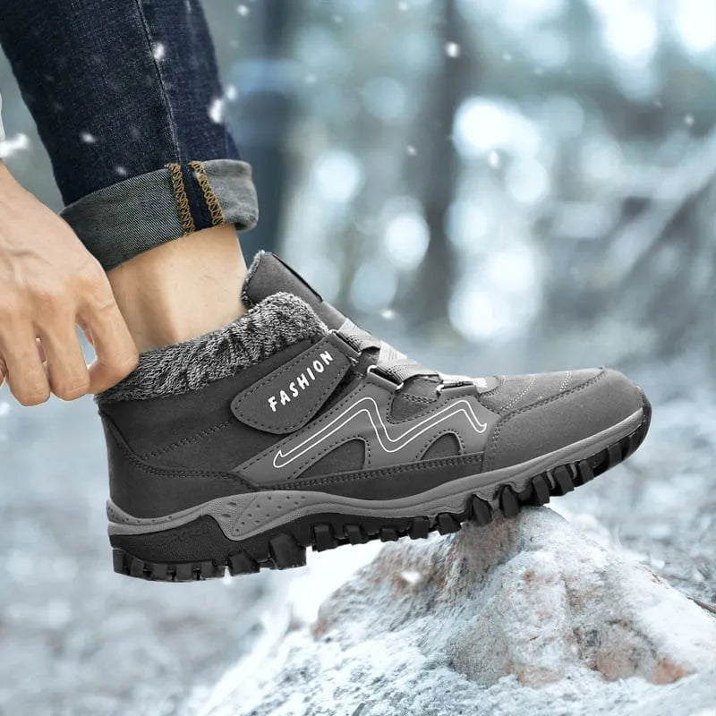 Waterdichte geïsoleerde winterlaarzen, unisex met veters en bontvoering
