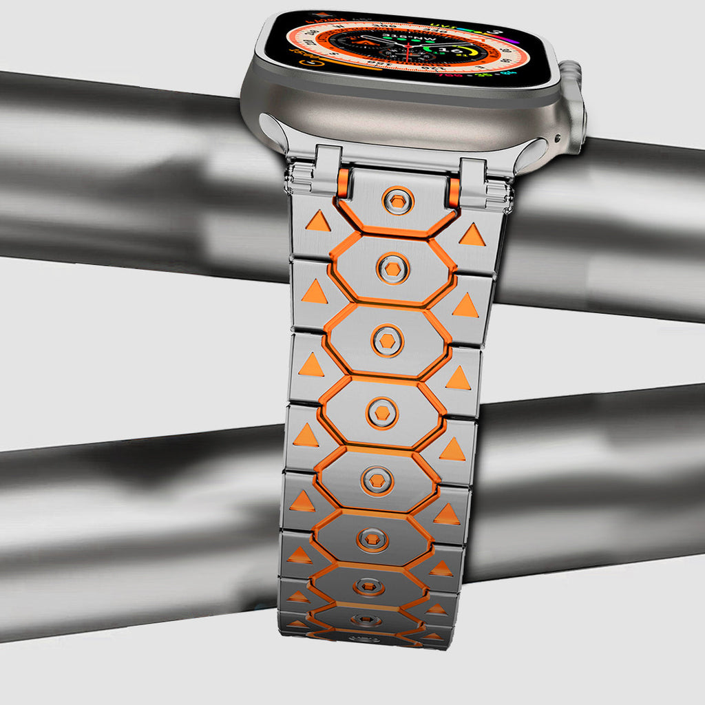 Vantira FusionX Titanium Apple Watch-rem, sekskantet led-design