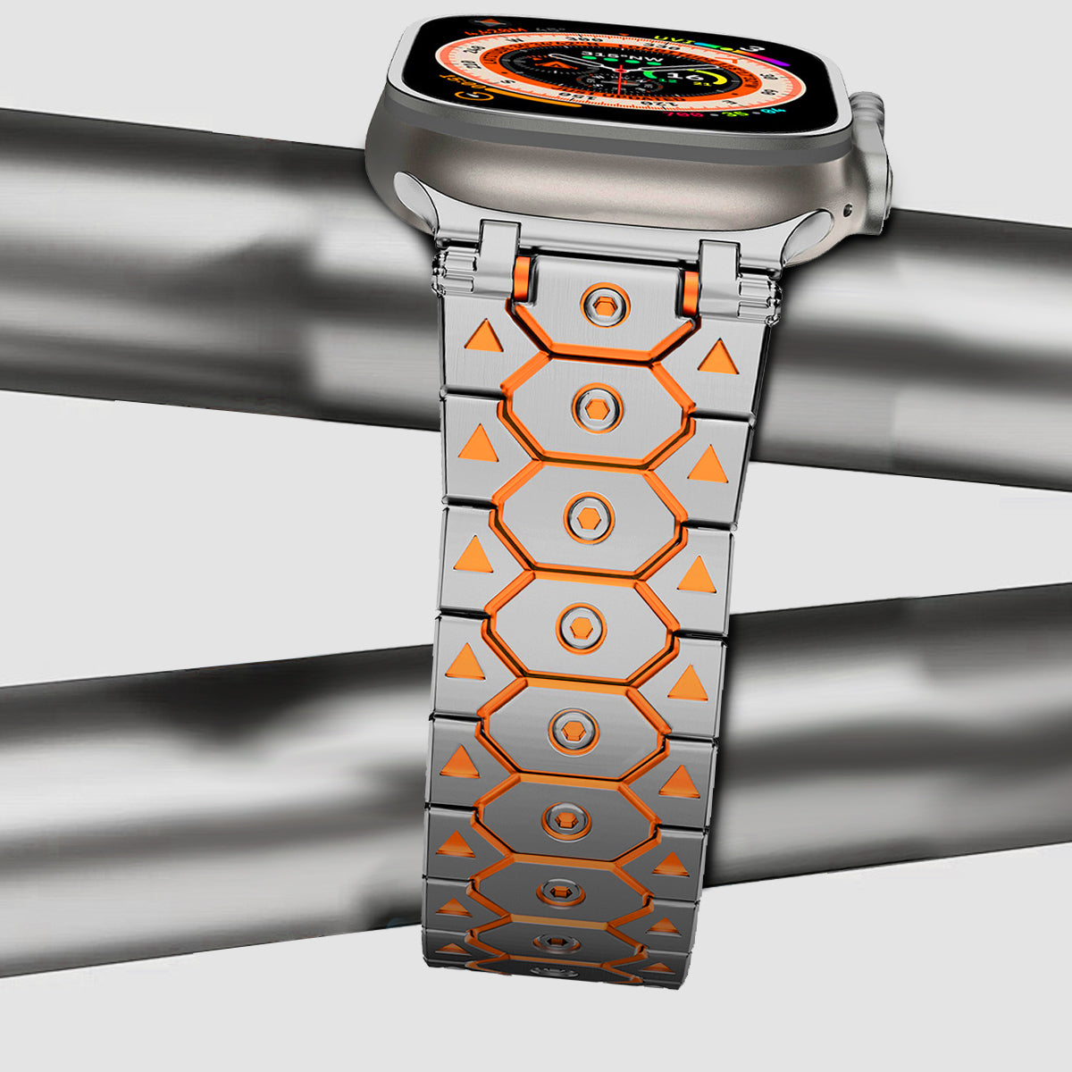 Vantira FusionX Titanium Apple Watch-rem, sekskantet led-design