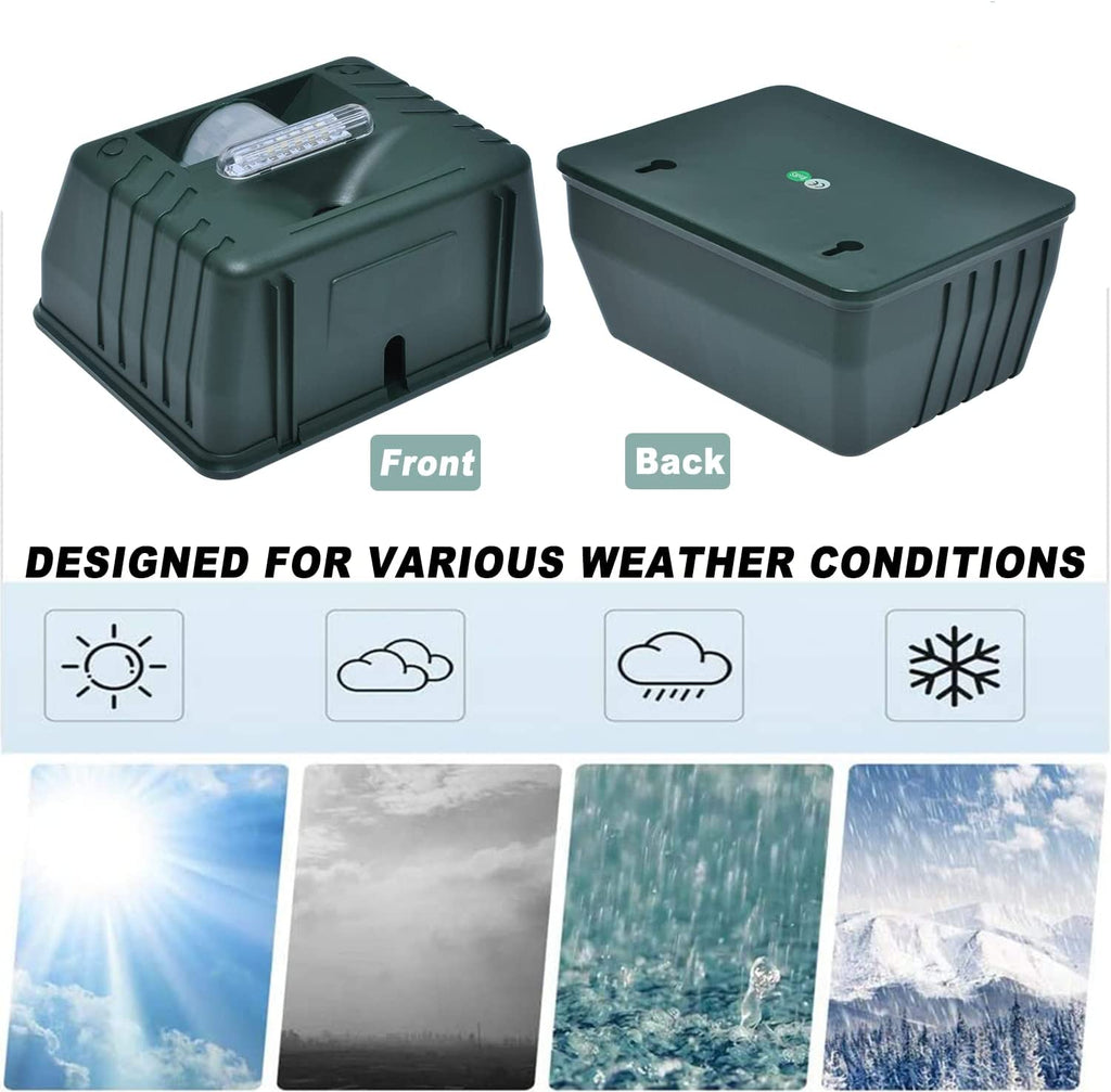 Disuasor ultrasónico solar contra aves y pájaros carpinteros para jardines