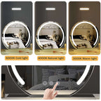 מראת איפור עגולה Luminara עם תאורת LED מתכווננת באמצעות מגע