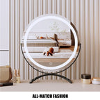 Dimmable LED Vanity Mirror, 360° Rotation, Touch Control, 15.8 In