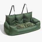 Cama-asiento de coche para perros con arnés de seguridad y bordes elevados, para perros medianos y grandes
