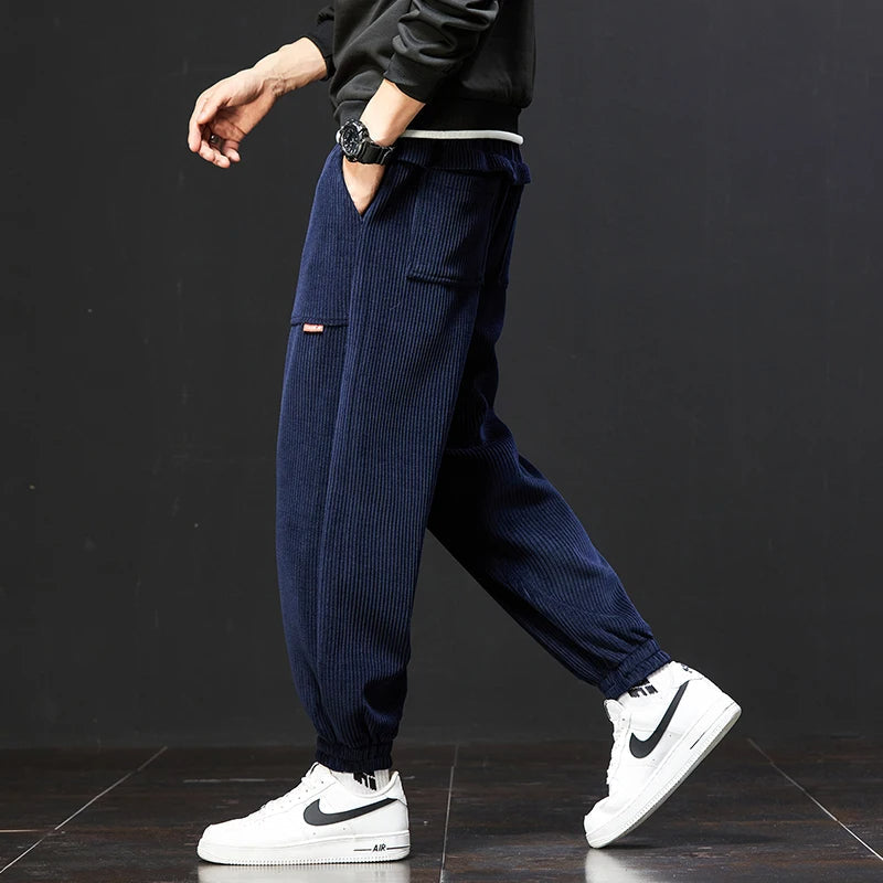 Creston Corduroy Joggers, Soft Stretch Fit With Drawstring Waist