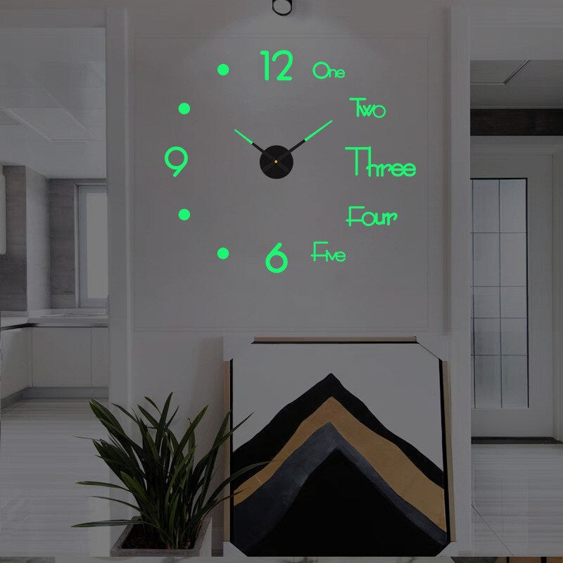 DIY 3D Wall Clock Kit, Numeral & Hand Layout, Two Size Ranges