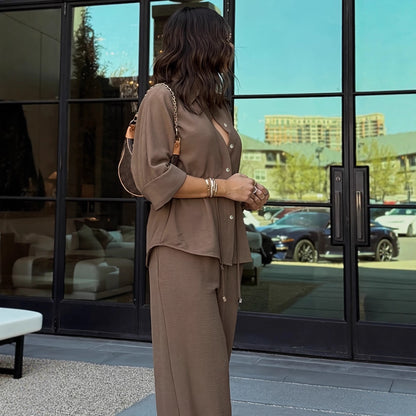 Ensemble épure Urbaine I Chemise à Revers & Pantalon