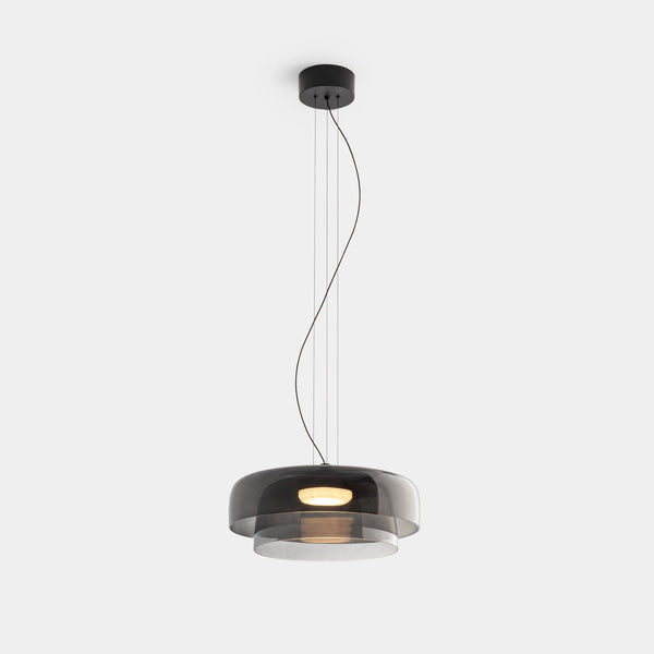 FjordLumen Glass Pendant Light, Warm LED Glow, Multi-Tier Design