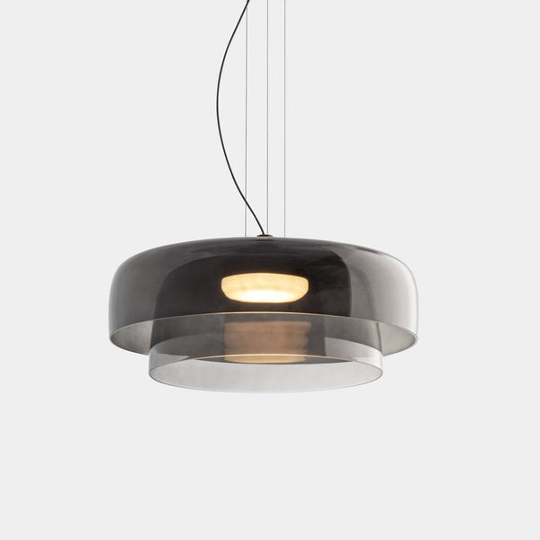 FjordLumen Glass Pendant Light, Warm LED Glow, Multi-Tier Design