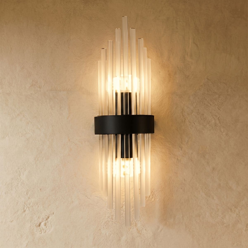 Aurora Crystal Prism Wall Lamp Stainless Steel With Soft LED Glow