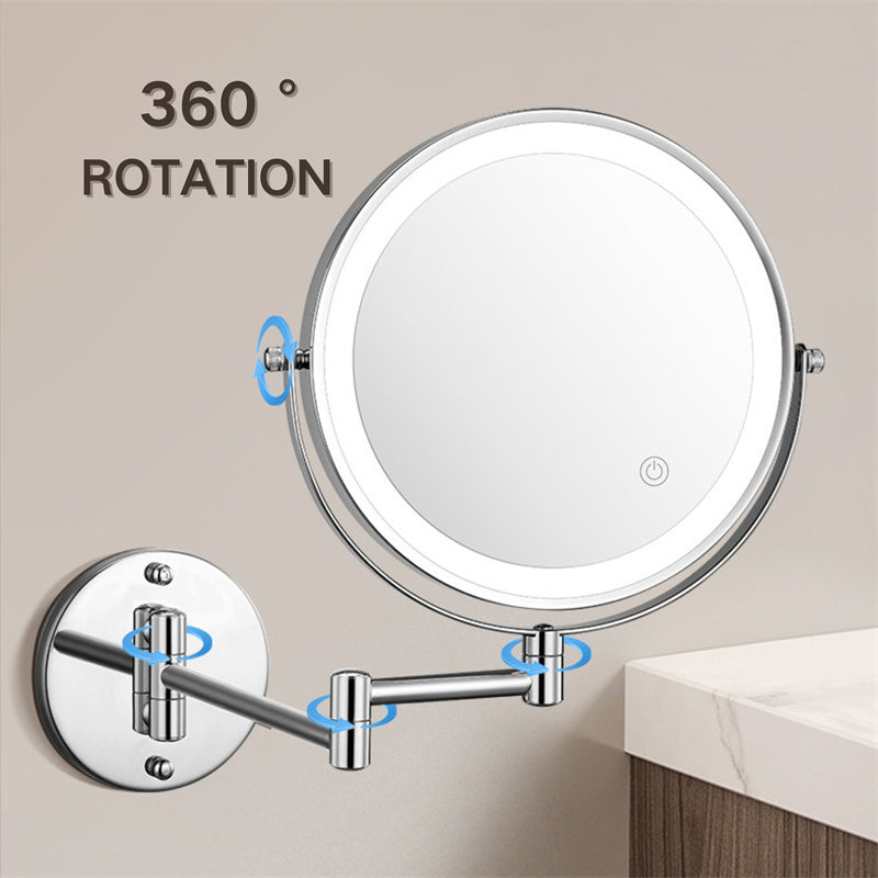 Specchio da barba a parete Luxa LED, ricaricabile, ingrandimento 3X o 10X
