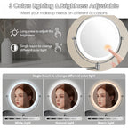 Specchio da barba a parete Luxa LED, ricaricabile, ingrandimento 3X o 10X
