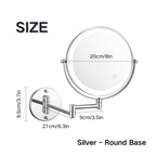 Specchio da barba a parete Luxa LED, ricaricabile, ingrandimento 3X o 10X