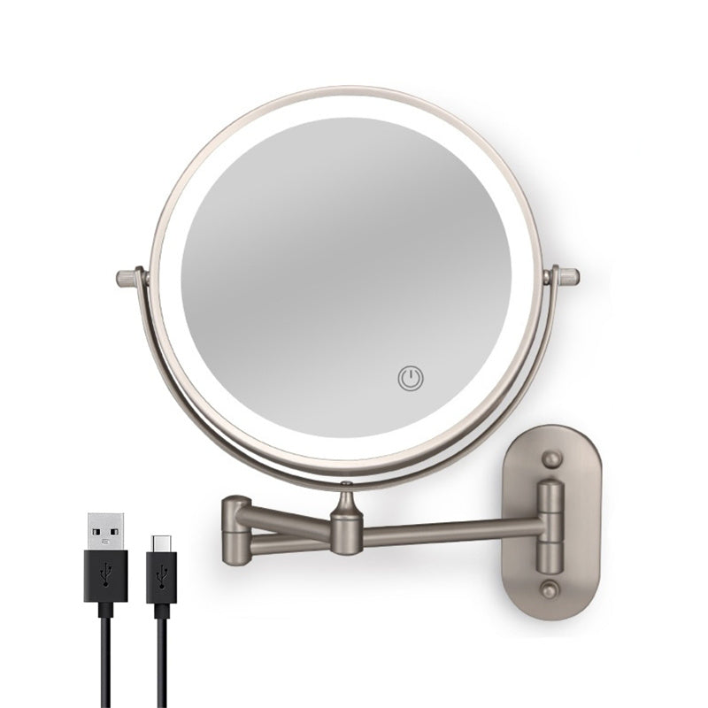 Specchio da barba a parete Luxa LED, ricaricabile, ingrandimento 3X o 10X