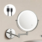 Specchio da barba a parete Luxa LED, ricaricabile, ingrandimento 3X o 10X