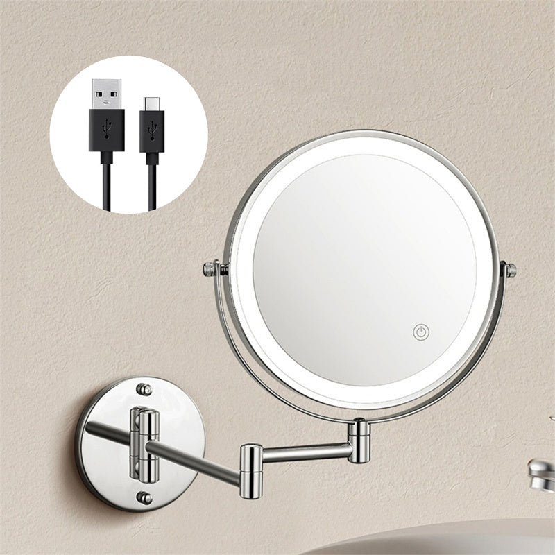 Specchio da barba a parete Luxa LED, ricaricabile, ingrandimento 3X o 10X
