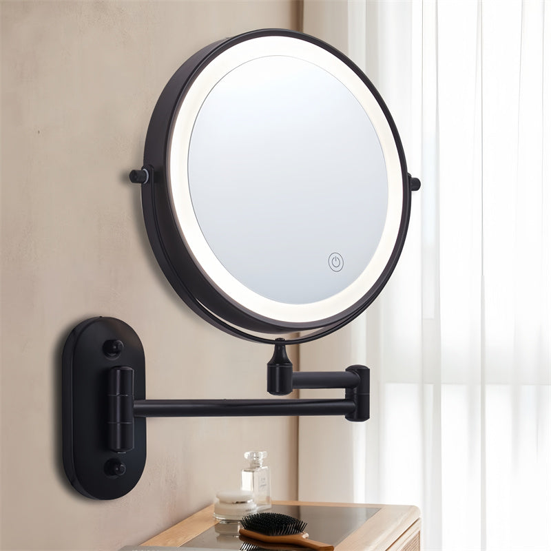 Specchio da barba a parete Luxa LED, ricaricabile, ingrandimento 3X o 10X