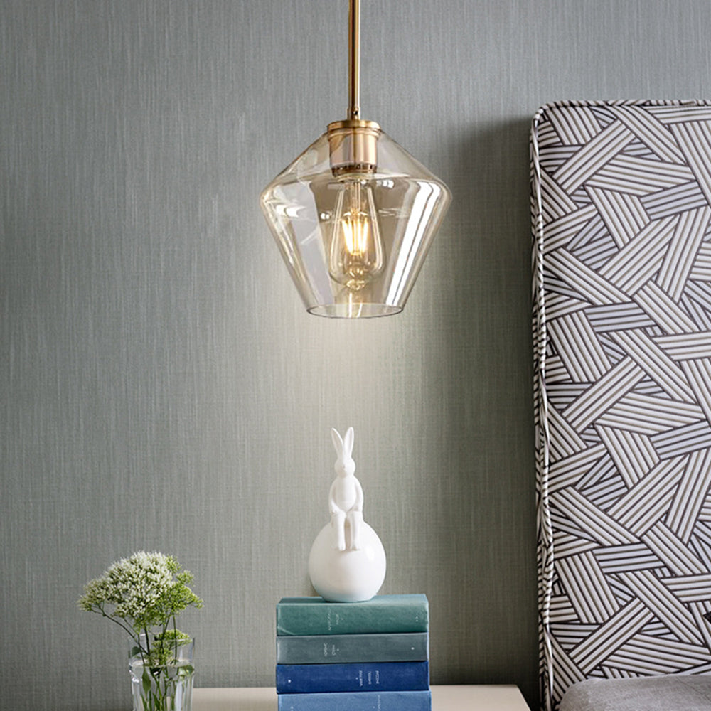 June Pendant Light Glass, Clear/Amber Diamond shape | Fioriscas