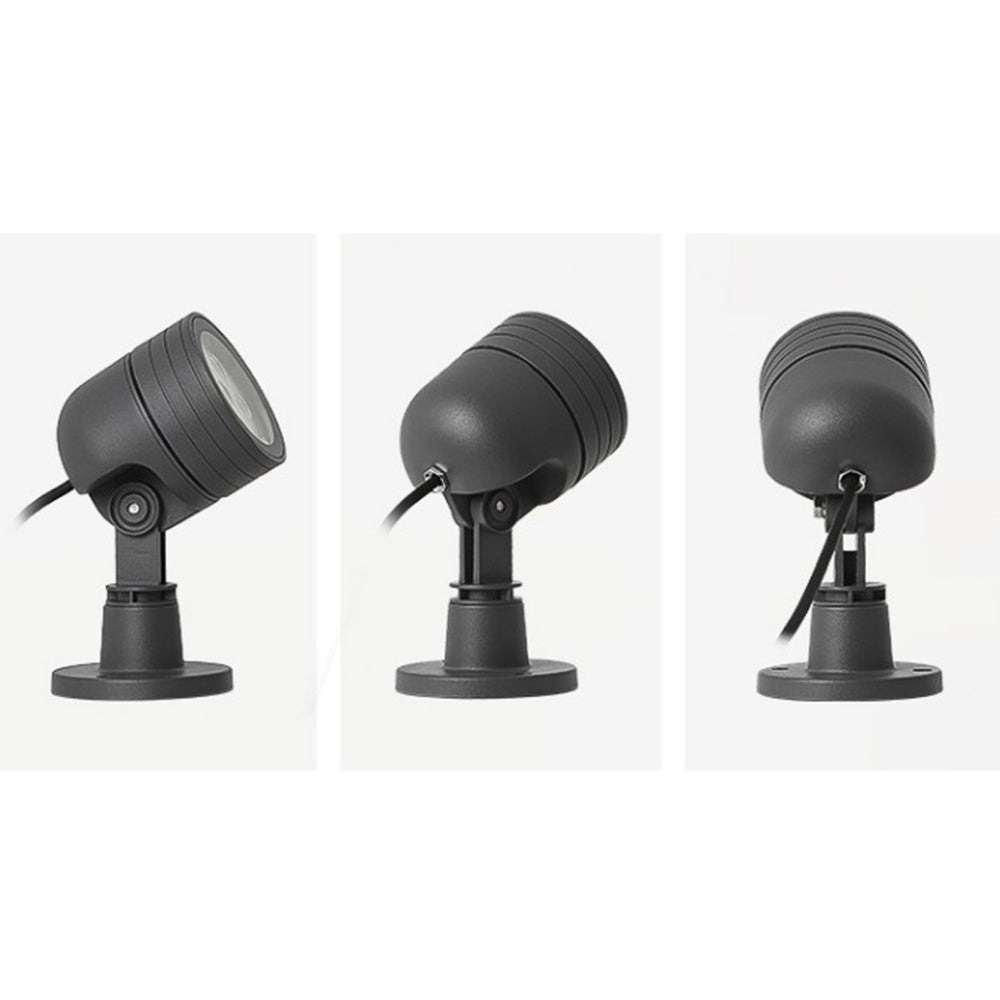 Ray Modern Round Glass/Metal Solar Outdoor Ground Lamp Spotlight | Fioriscas